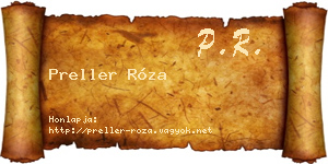 Preller Róza névjegykártya